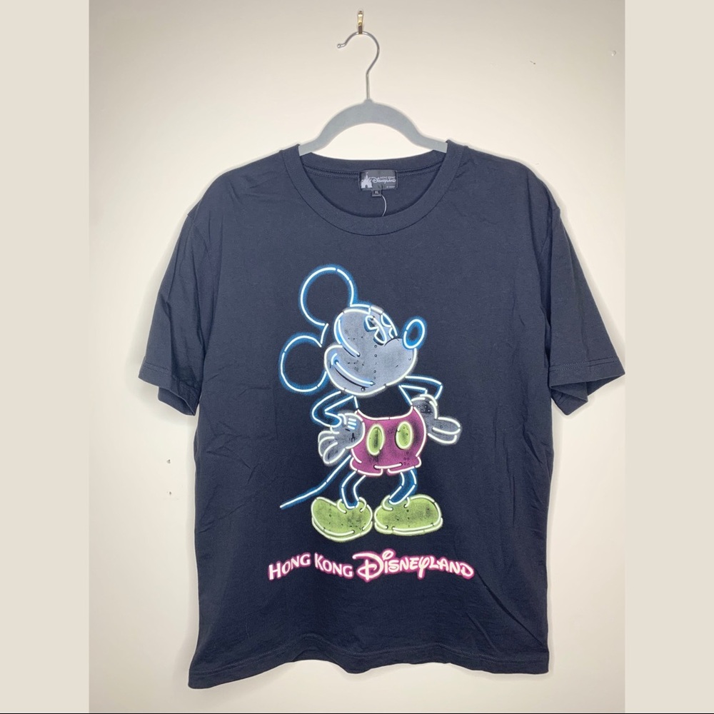 Disneyland Hong Kong Tee Featuring Neon Mickey